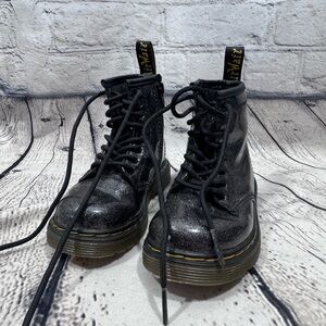 Dr. Martens Black Glitter Kids Boots